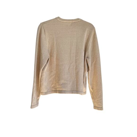 J.Crew Women's Lady Jacket Hthr Mushroom Cotton Cardigan Sweater Size L NWT - Picture 7 of 12